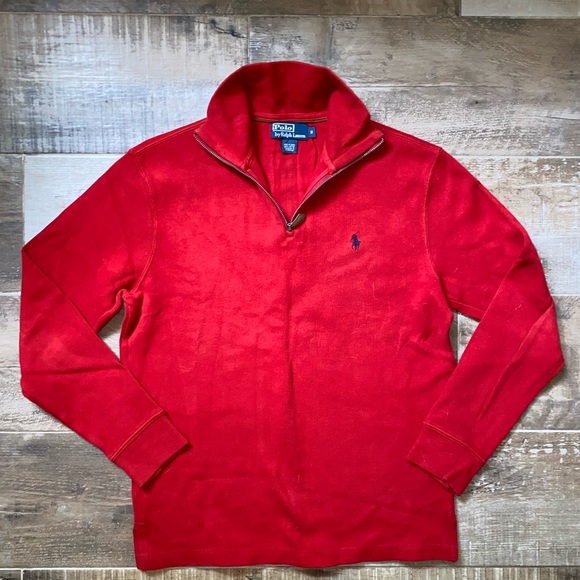 Red Polo Quarter Zip Pullover - Picture 1 of 1